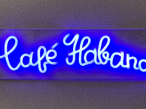 LEDネオン看板（ネオンサイン）アクリル板通常タイプ製作事例 Cafe Habana 青
