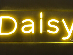 LEDネオン看板（ネオンサイン）アクリル板通常タイプ製作事例 Daisy 黄色 イエロー