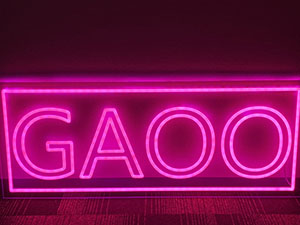LEDネオン看板（ネオンサイン）アクリル板通常タイプ製作事例 GAOO ピンク
